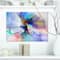 Designart - Abstract Creative Blue Flower - Extra Large Floral Wall Art